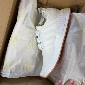 White Adidas NMD Sneakers with Gum Sole